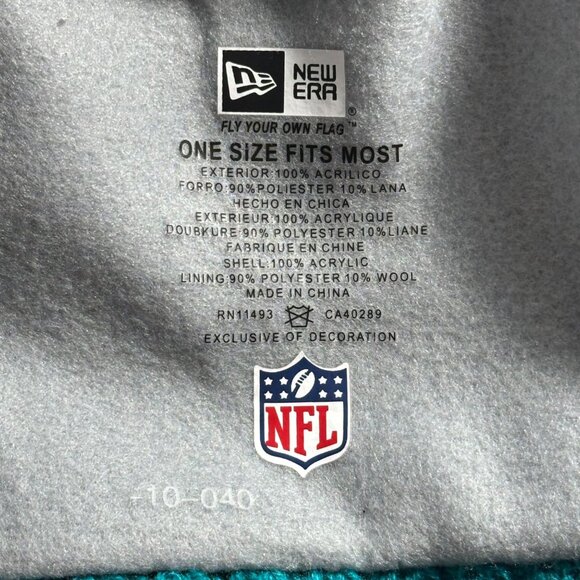 Miami Dolphins NFL New Era Knit Beanie W/Removeable Pom Football Fully Lined - Picture 7 of 9